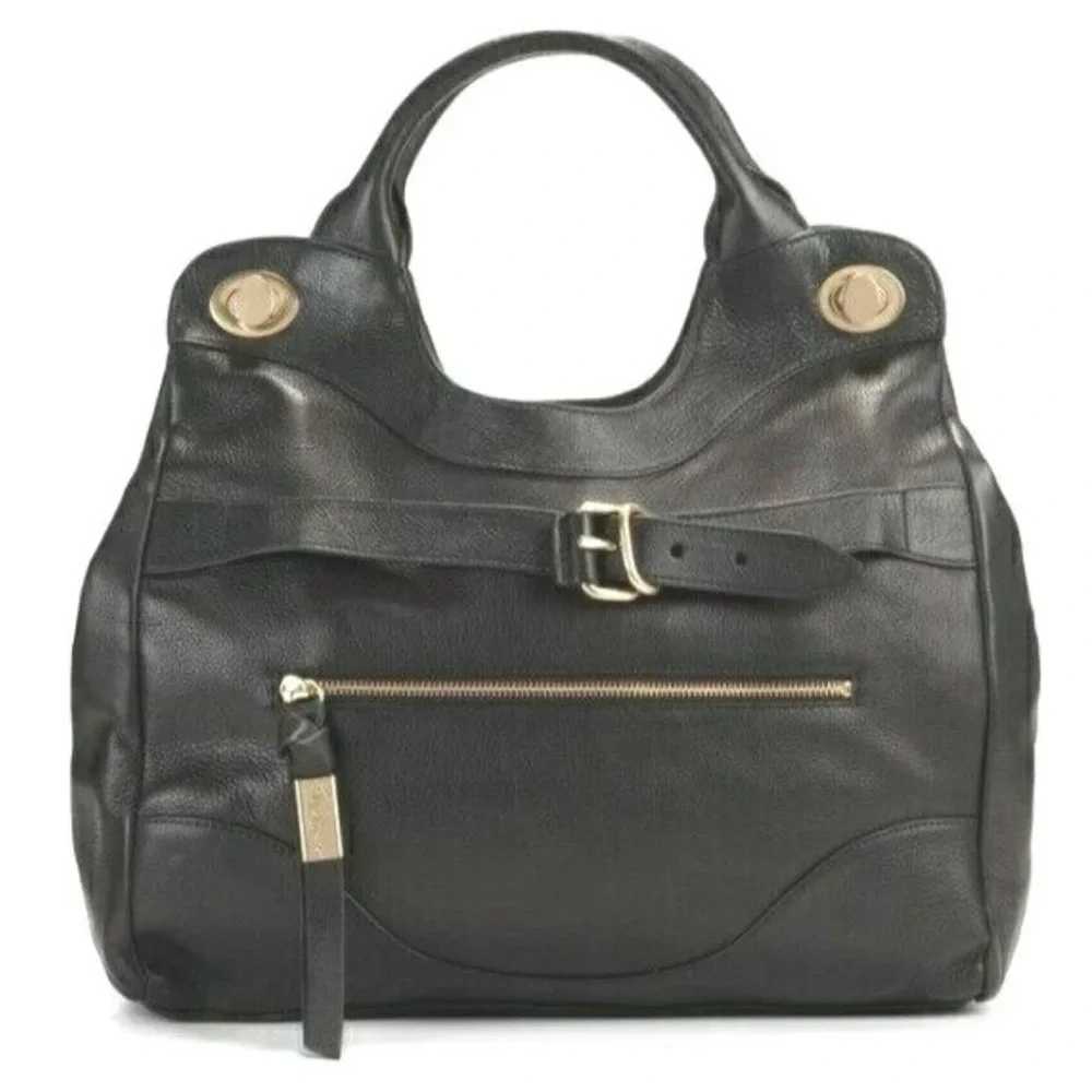 Foley + Corinna Black and Gold Leather Shoulder Bag